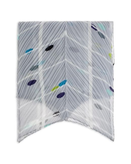 Pleats Please Issey Miyake Blue Écharpe Plissée À Motifs