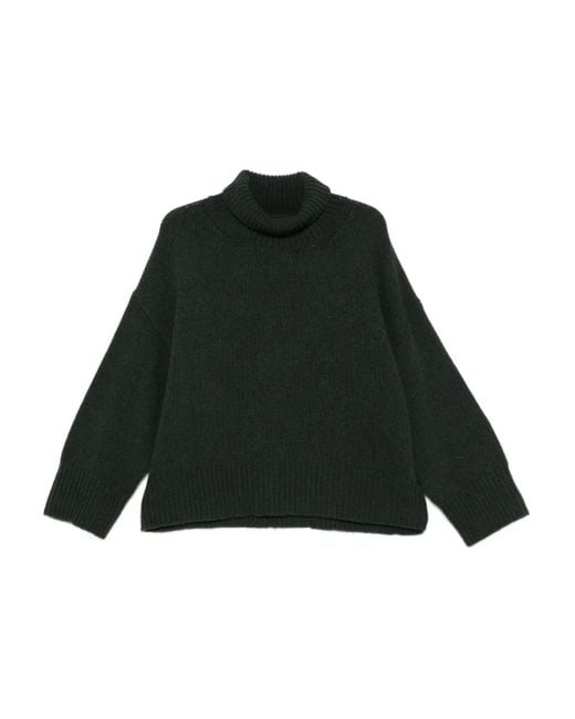 Arma Black Astine Turtleneck Ribbed Sweater