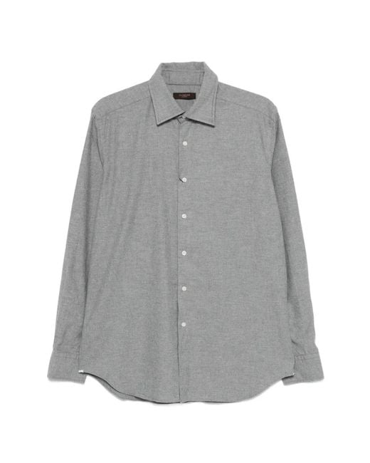 Glanshirt Flanellen Overhemd in het Gray voor heren