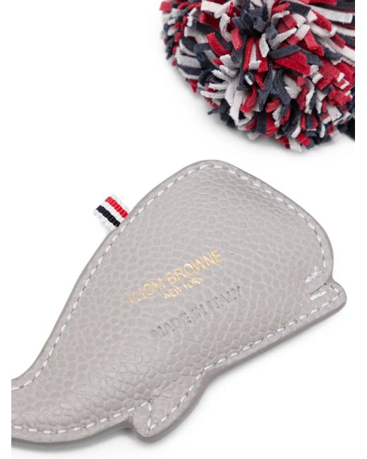 Thom Browne White Puffy Whale Key Ring for men