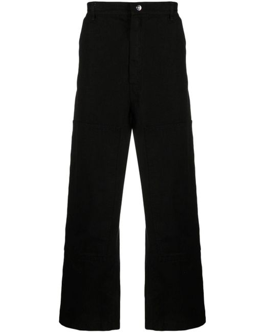 1989 STUDIO Black Ranch Side Snap-fastening Trousers for men