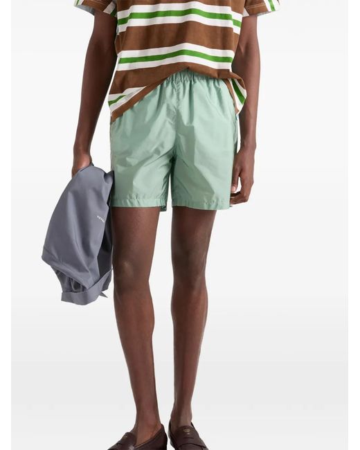 Prada Green Re-Nylon Swim Trunks for men