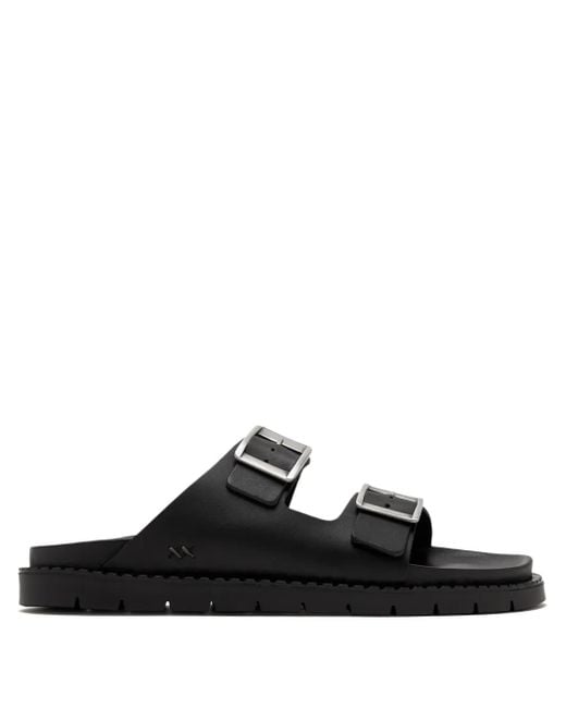 Forsa Black Curtis Buckle-Strap Slides for men