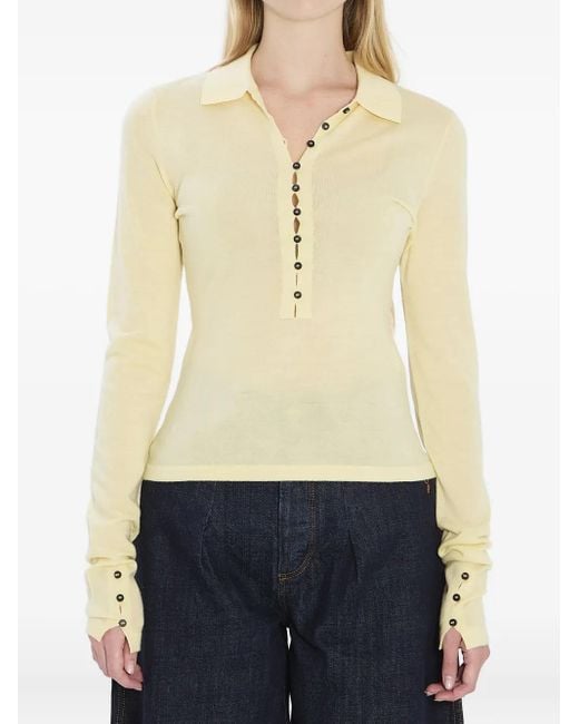 Jacquemus Blouse Met Polokraag En Knopen in het Natural