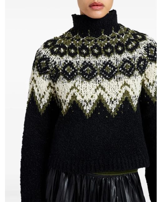 Proenza Schouler Black Lizzy Fairisle-Pattern Turtleneck Sweater