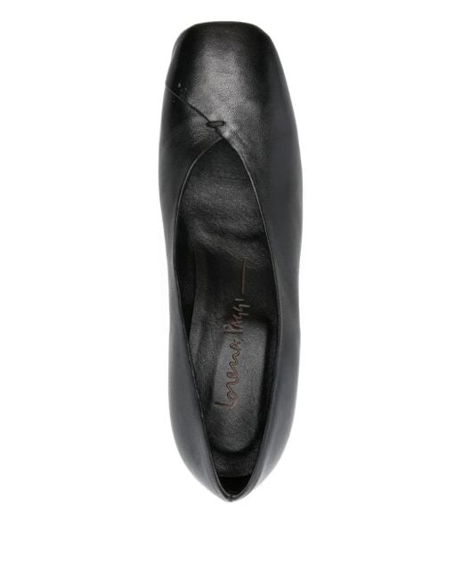 LORENA PAGGI Brown Block-Heel Square-Toe Pumps