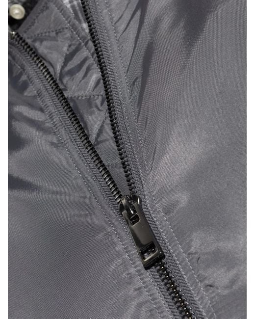 Officine Generale Gray Padded Zip-Up Bomber Jacket for men