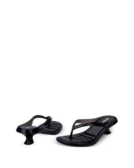 Melissa Black Thong Kitten-Heel Sandals