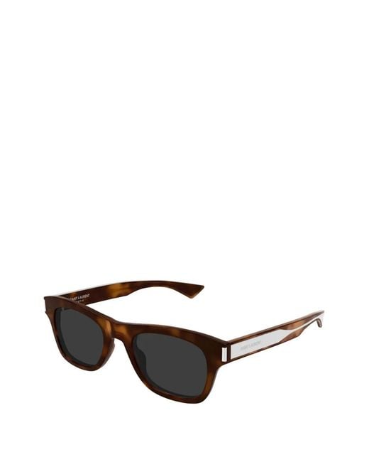 Saint Laurent Black Rectangle-Frame Sunglasses for men