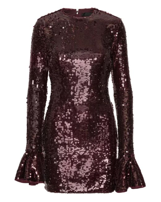 ROTATE BIRGER CHRISTENSEN Purple Sequin-Embellishment Mini Dress
