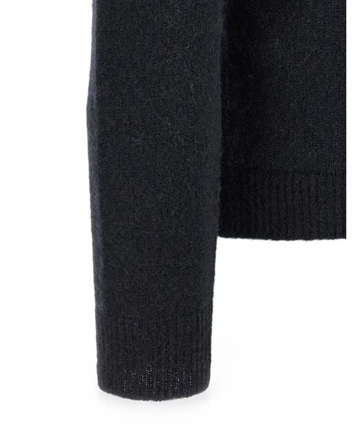 Roberto Collina Blue Drawstring-Hood Ribbed-Trim Hoodie for men