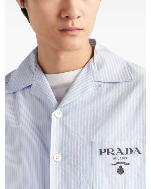 メンズ Prada ストライプ シャツ White