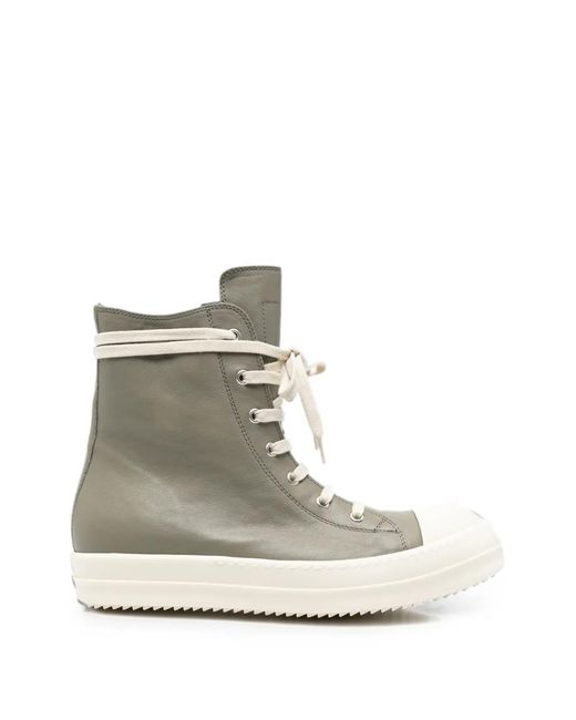 Rick Owens Natural High-Top Leather Sneakers for men
