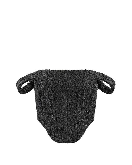 Manière De Voir Black Bonnie Boucle Bardot Corset Top
