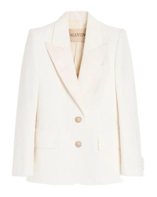 Valentino Garavani White Linen Blazer