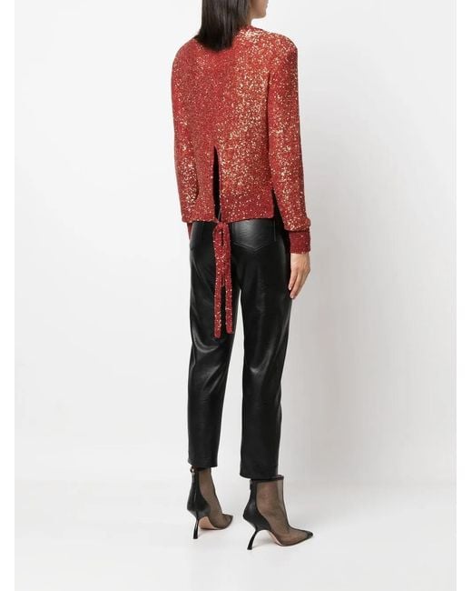 Stella McCartney Red Sequin-Embellished Cardigan