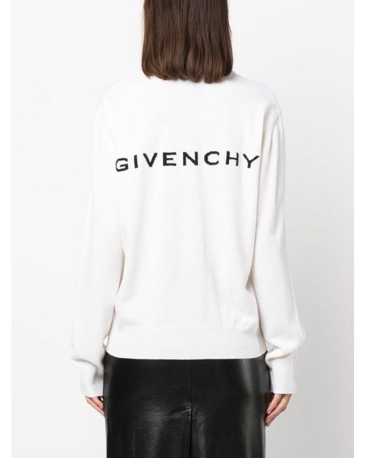 Pull à logo intarsia en cachemire mélangé Givenchy en coloris White