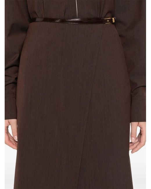 Philosophy Di Lorenzo Serafini Brown Wrap Skirt