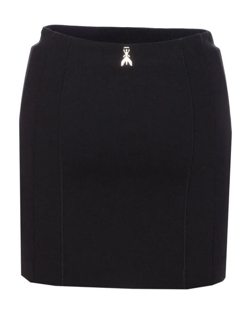 Patrizia Pepe Black Logo-Embellished Mini Skirt