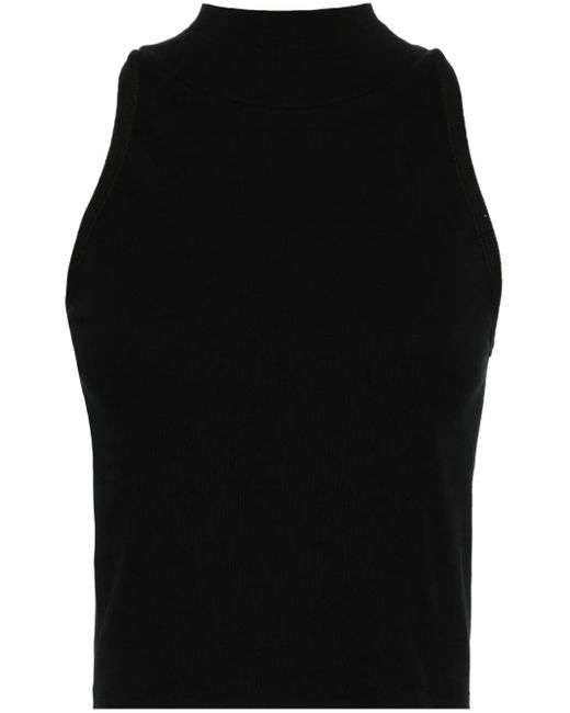 IRO Black Ribbed-Knit Tank Top