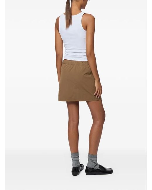 Apparis Brown Ada Drawstring Mini Skirt