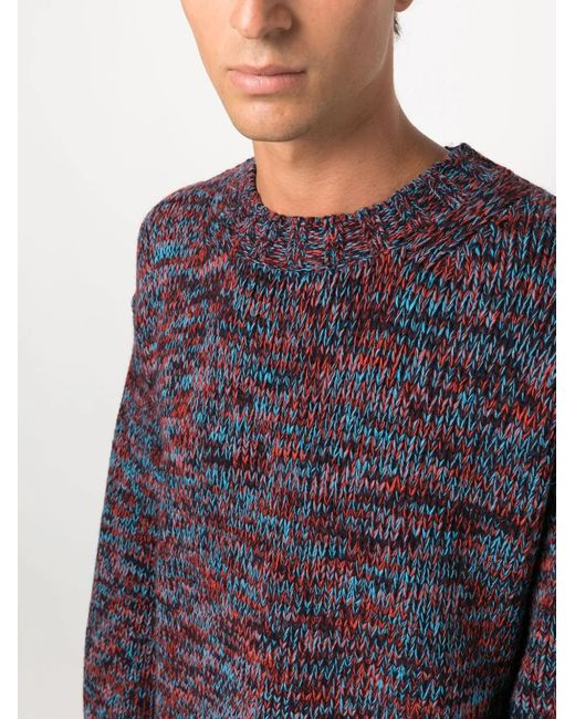Jil Sander Blue Crew-Neck Wool Jumper for men
