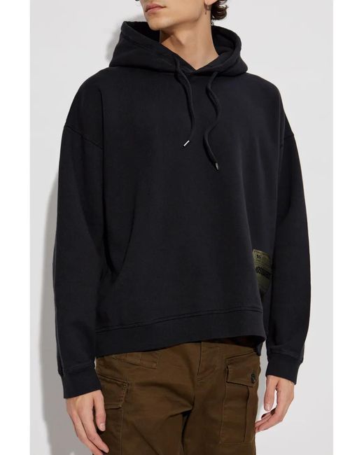 DSquared² Blue Logo-Patch Hoodie for men