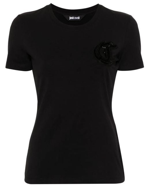 Just Cavalli Black T-Shirts And Polos