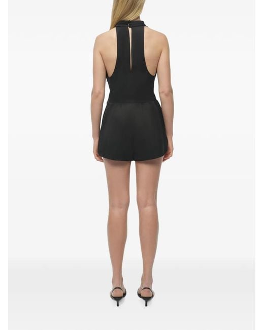 Jonathan Simkhai Black Halia Draped Romper