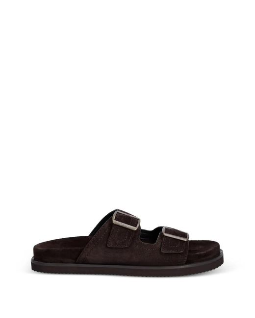 Gant Black Buckle-Fastening Suede Slides for men