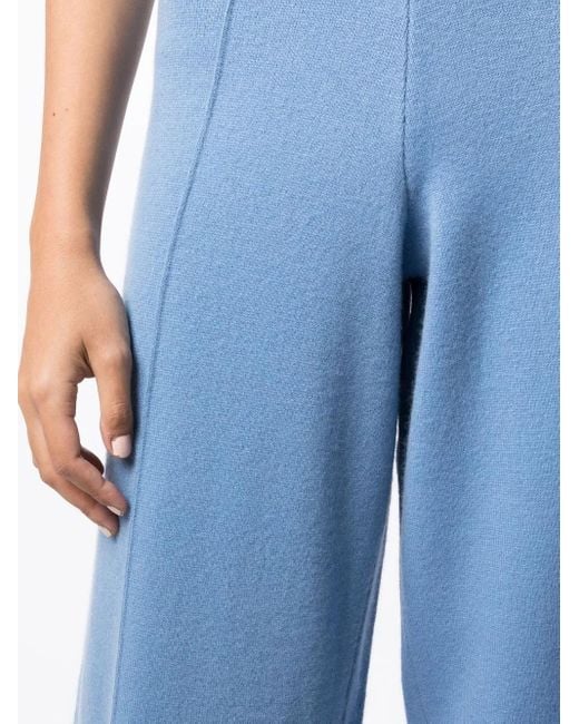 Pringle of Scotland Blue High-Waisted Knitted Trousers