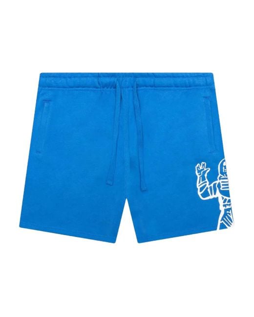 BBCICECREAM Blue Astronaut-Print Shorts for men