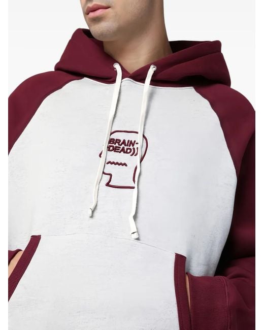 Hoodie Brodé À Manches Raglan Brain Dead pour homme en coloris Red