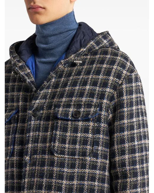 Etro Gray Tartan Shirt Jacket for men