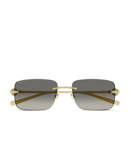 Gucci Metallic Rectangle-Frame Gradient Sunglasses