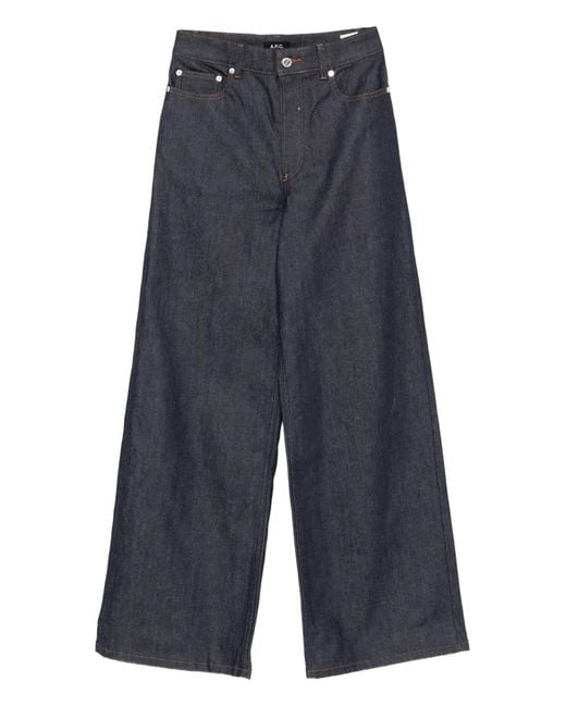 A.P.C. Blue Logo-Embroidered Jeans
