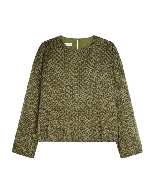 Dries Van Noten Green Top mit geometrischem Muster