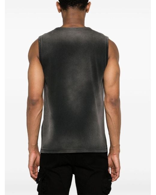 T-shirt en coton à plaque logo Oval D DIESEL pour homme en coloris Black