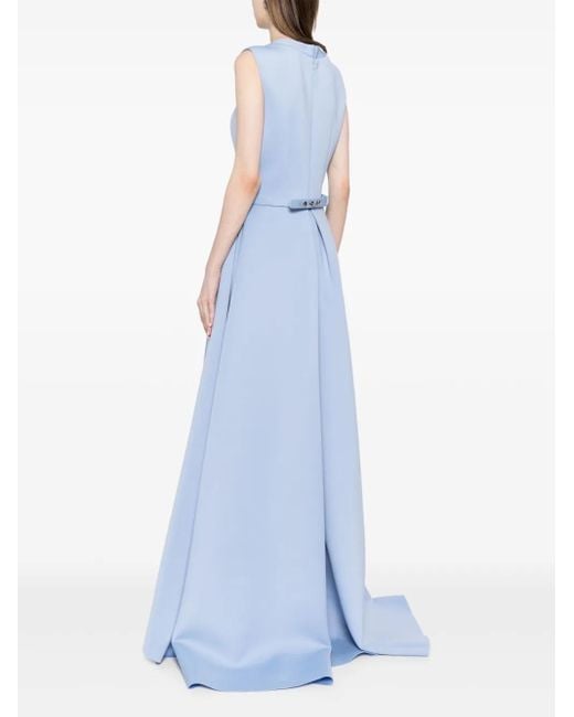 Saiid Kobeisy Asymmetrische Neopreen Avondjurk in het Blue