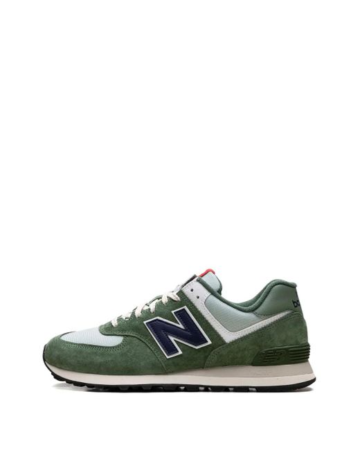 New Balance Green 574 Suede Sneakers for men