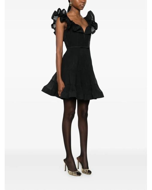 open lace back dress Zimmermann Rebellion Marine Long Sleeve Mini Dress main image 0