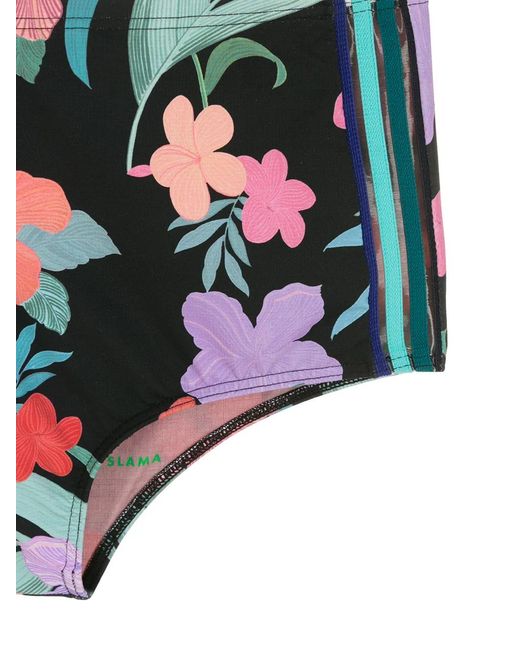 Amir Slama Black Print Hibiscus Swimming Trunks for men
