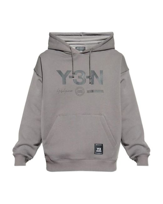 Y-3 Gray X Neighborhood Graphic-Print Hoodie