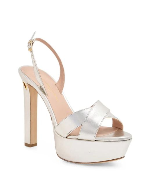 JENNIFER CHAMANDI White Platform Crossover-Strap Sandals