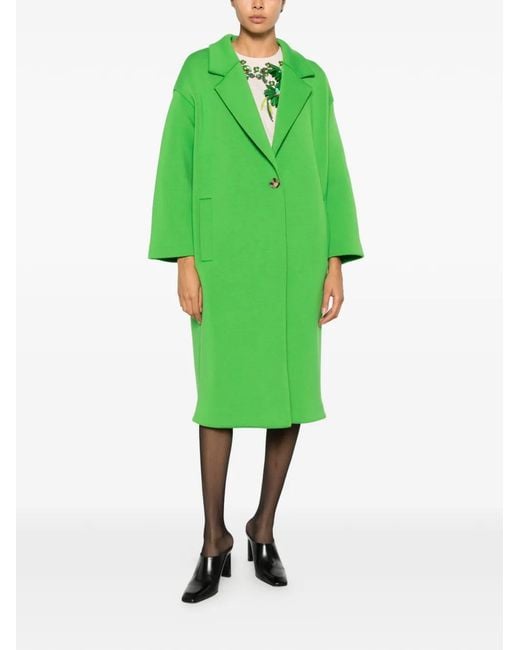 Psophia Green Single-Breasted Coat