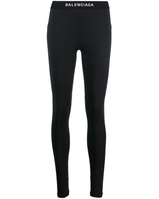 Balenciaga Black Logo-waistband leggings