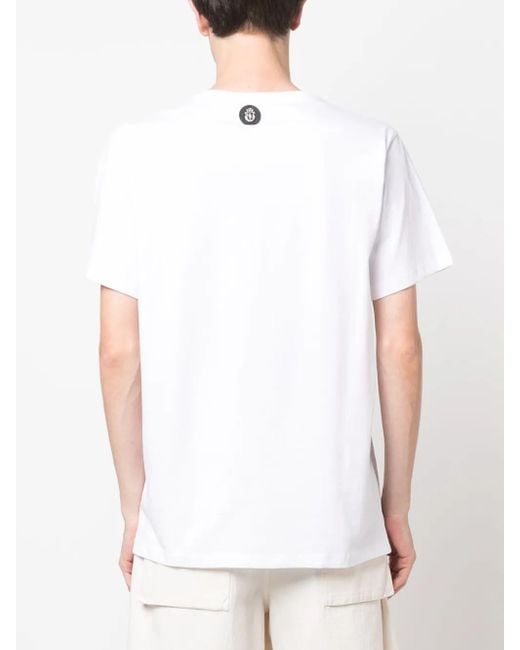 T-Shirt Con Ricamo di Billionaire in White da Uomo