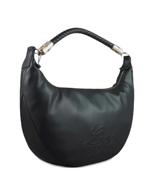 Love Moschino Black Logo-Detail Braided-Handle Tote Bag