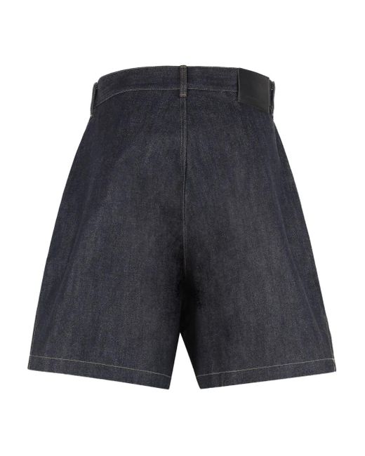 Rick Owens Blue Contrast-Stitching Shorts for men
