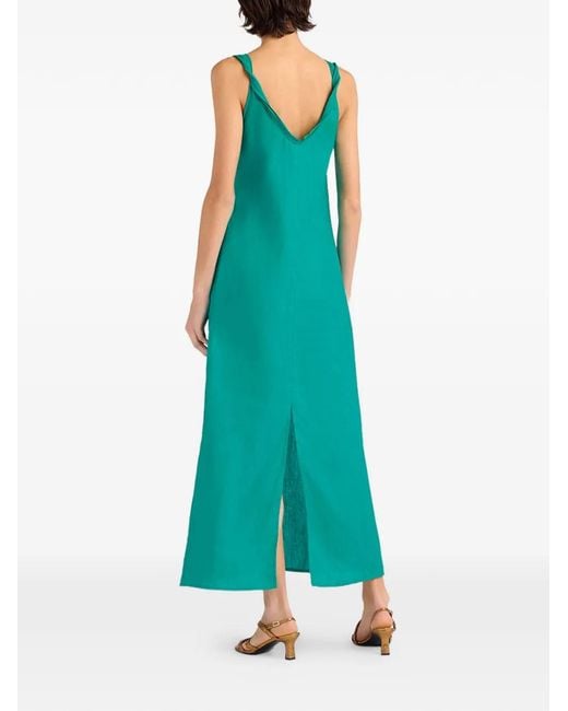 Momoní Green Ximena Torchon-Strap Maxi Dress